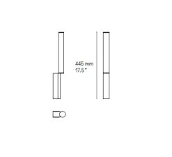 Applique murale, Signal 445, laiton satiné, LED, dim, 2700K, 480 lm, L4cm, H44,5cm - CVL