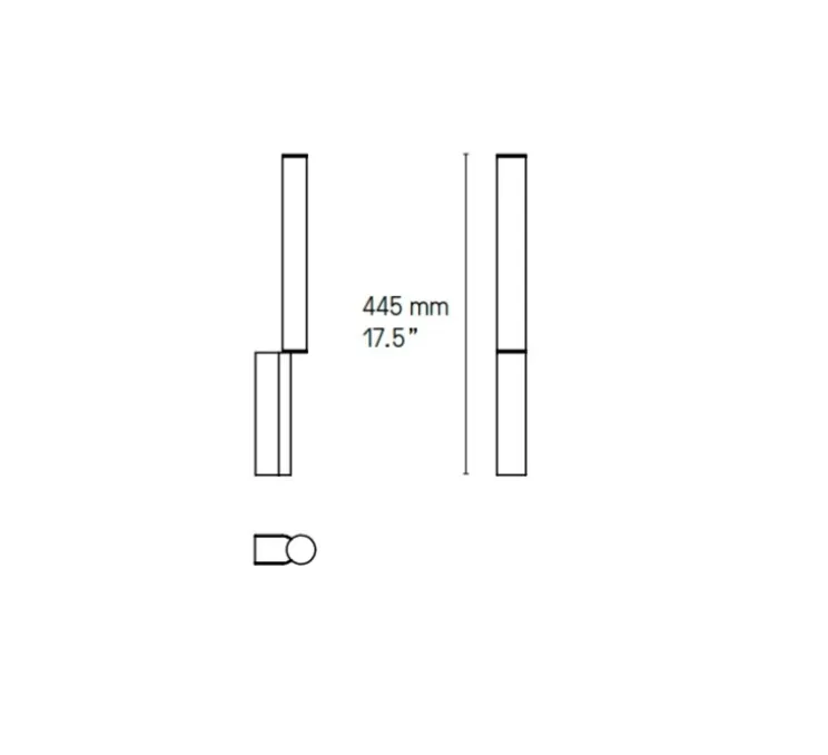 Applique murale, Signal 445, laiton satiné, LED, dim, 2700K, 480 lm, L4cm, H44,5cm - CVL