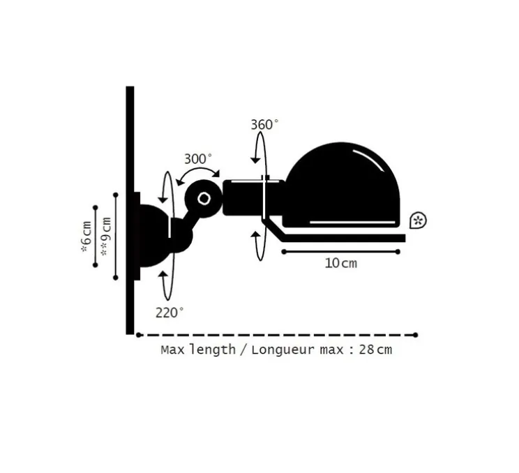 Applique murale, Signal, SI300, vert olive, brillant, L28cm, H15cm - Jieldé