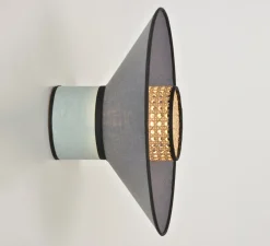 Applique murale, Singapour, cannage, amande et anthracite, Ø40cm, H22cm - MARKET SET