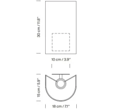 Applique murale, Singular, blanc, L18cm, H30cm - Santa & Cole