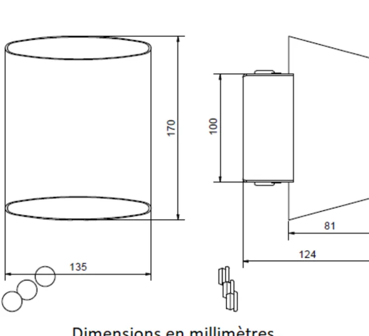Applique murale, Sinne, rouille, IP44, L12,4cm, H17cm - Belid