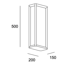 Applique murale, Skat, blanc, IP65, LED, dim, 2700k, 1266 lm, L20cm, H50cm - LEDs C4