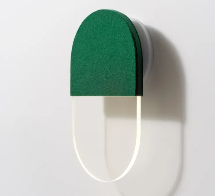 Applique murale, Slab W20 Dali, vert, LED, 2700K, 105lm, L16,5cm, H27,5cm - A-N-D