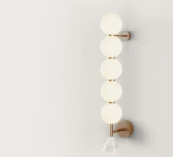 Applique murale, Soko, marbre blanc, laiton antique, LED, 2700K, 1500 lm, L12cm, H75cm - Aromas del Campo