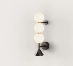 Applique murale, Soko, noir, LED, 2700K, 900 lm, L12cm, H52cm - Aromas del Campo