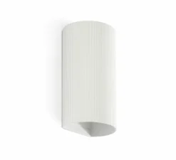 Applique murale, Sole 2L, cannelée, blanc, L8cm, H15,5cm - Faro