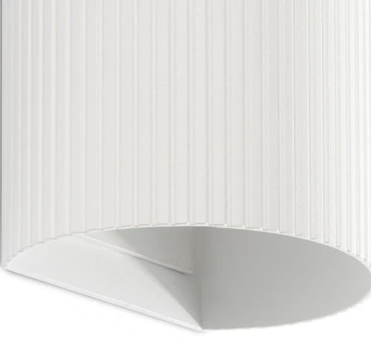 Applique murale, Sole 2L, cannelée, blanc, L8cm, H15,5cm - Faro