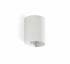 Applique murale, Sole 1L, cannelée, blanc, L8cm, H10cm - Faro