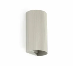 Applique murale, Sole 2L, cannelée, gris, L8cm, H15,5cm - Faro