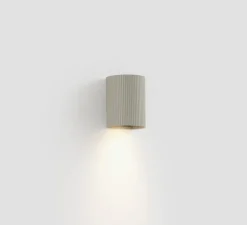 Applique murale, Sole 1L, cannelée, gris, L8cm, H10cm - Faro
