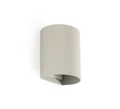 Applique murale, Sole 1L, cannelée, gris, L8cm, H10cm - Faro