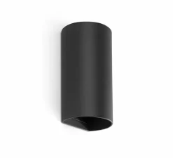 Applique murale, Sole 2L, lisse, noir, L8cm, H15,5cm - Faro