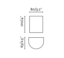 Applique murale, Sole 1L, lisse, noir, L8cm, H10cm - Faro