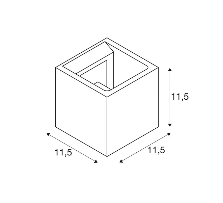 Applique murale, Solid Cube, gris clair, L11,5cm, H11,5cm - SLV