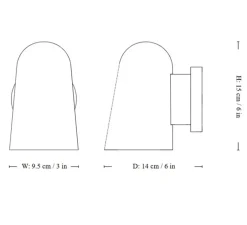 Applique murale, Solid SC104, noir, IP44, L9,5cm, H15cm - Andtradition