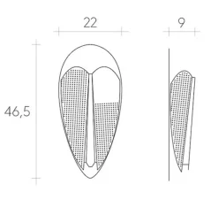 Applique murale, Sorcier, blanc, L22cm, H46,5cm - La Chance