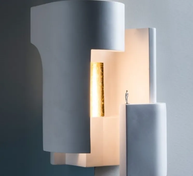 Applique murale, Soul Story angle 1, blanc et or, LED, dim, 2700K, 250 lm, L21,6cm, H31,1cm - DCW éditions Paris