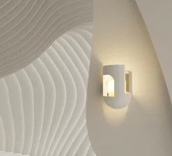 Applique murale, Soul Story 3 feuille d'or, blanc et or, LED, dim, 2700K, 250 lm, L18,5cm, H28,7cm - DCW éditions Paris