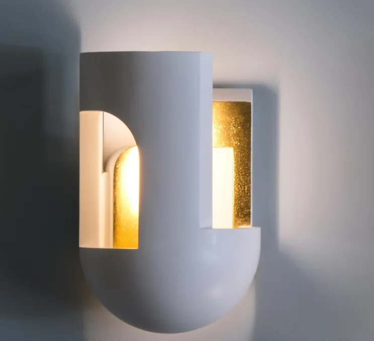 Applique murale, Soul Story 3 feuille d'or, blanc et or, LED, dim, 2700K, 250 lm, L18,5cm, H28,7cm - DCW éditions Paris