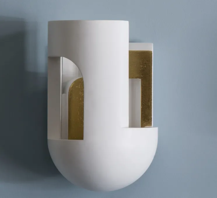 Applique murale, Soul Story 3 feuille d'or, blanc et or, LED, dim, 2700K, 250 lm, L18,5cm, H28,7cm - DCW éditions Paris