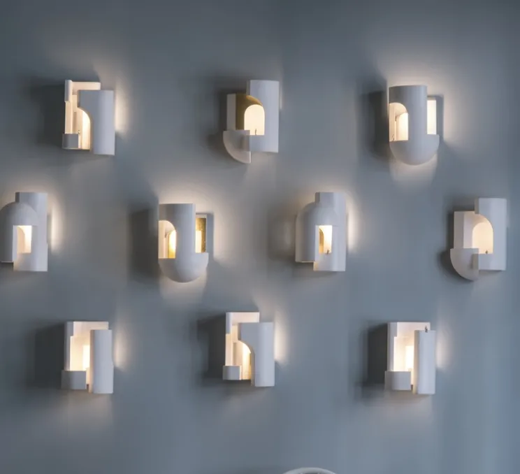 Applique murale, Soul Story 3 feuille d'or, blanc et or, LED, dim, 2700K, 250 lm, L18,5cm, H28,7cm - DCW éditions Paris