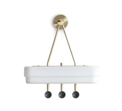 Applique murale, Spate, laiton, marbre guatemala, L44cm, H47cm - Bert Frank