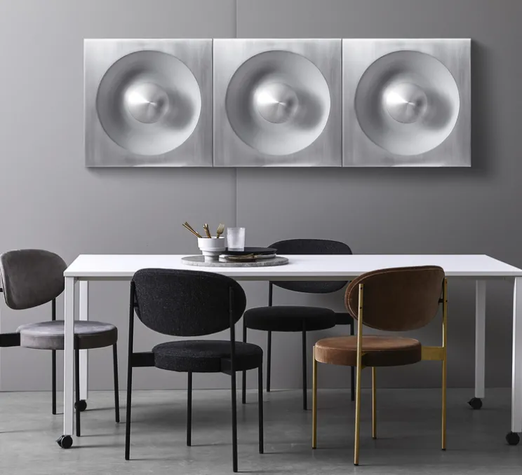 Applique murale, Spiegel, Aluminium brossé, L62,5cm, H62,5cm - Verpan