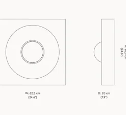 Applique murale, Spiegel, Aluminium brossé, L62,5cm, H62,5cm - Verpan