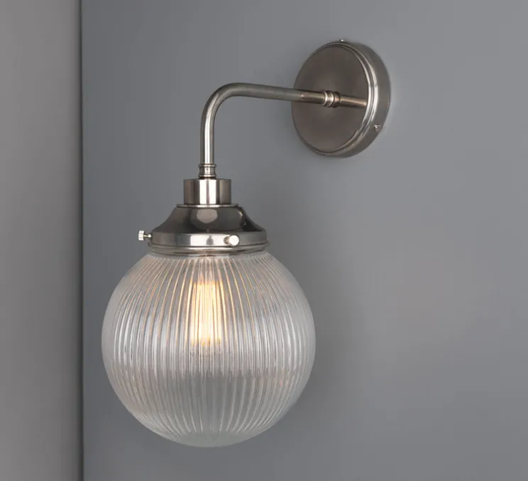 Applique murale, Stanley, Argent antique, IP44, L20cm, H40cm - Mullan Lighting