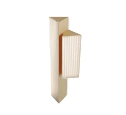Applique murale, Stick, double, nickel doré satiné, LED, dim, 2700K, 3750 lm, L19,6cm, H60cm - Contardi
