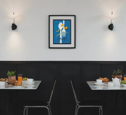 Applique murale, Stilla, noir et blanc, Ø25cm, H34cm - OliveLab
