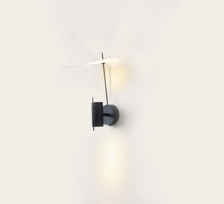 Applique murale, Stilla, noir et blanc, Ø25cm, H34cm - OliveLab