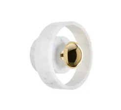 Applique murale, Stone, blanc, or, IP44, LED, dim, 3000k, 360 lm, L18cm, H18cm - Tom Dixon