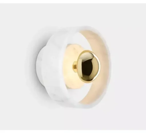 Applique murale, Stone, blanc, or, IP44, LED, dim, 3000k, 360 lm, L18cm, H18cm - Tom Dixon