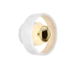Applique murale, Stone, blanc, or, IP44, LED, dim, 3000k, 360 lm, L18cm, H18cm - Tom Dixon
