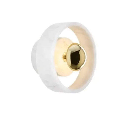 Applique murale, Stone, blanc, or, IP44, LED, dim, 3000k, 360 lm, L18cm, H18cm - Tom Dixon