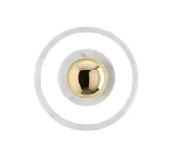Applique murale, Stone, blanc, or, IP44, LED, dim, 3000k, 360 lm, L18cm, H18cm - Tom Dixon