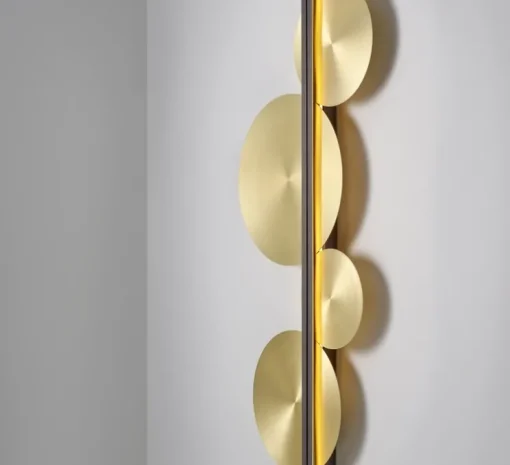 Applique murale, Strate Moon 150, laiton satiné, graphite satiné, LED, dim, 2700K, 6100 lm, L62,9cm, H150cm - Cvl