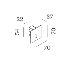 Applique murale, Stripe 0.7, aluminium brossé, LED, 3000K, 11/20 lm, L7cm, H7cm - Wever&Ducré