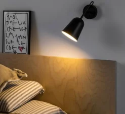 Applique murale, Studio, noir, L11cm, H22,8cm - Faro