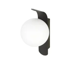 Applique murale, Sun, noir, verre opalin, L12cm, H25,5cm - SLV