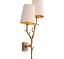 Applique murale, Syracuse, abat-jour blanc, laiton antique, L28cm, H60cm - Eichholtz