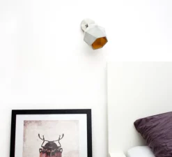 Applique murale, [T2], gris, or, Ø12cm, H12cm - GANTLights