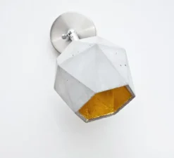 Applique murale, [T2], gris, or, Ø12cm, H12cm - GANTLights
