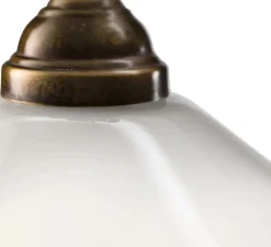 Applique murale, Tabia, laiton antique et verre opalin, L41cm, H19,5cm - Il Fanale