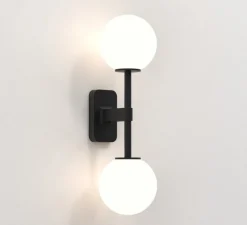 Applique murale, Tacoma Twin, noir mat, IP44, L13,5cm, H46cm - Astro