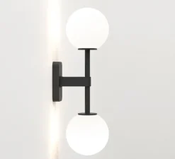 Applique murale, Tacoma Twin, noir mat, IP44, L13,5cm, H46cm - Astro