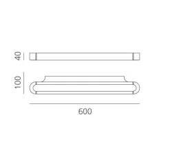 Applique murale, Talo 60, non variable, blanc mat, LED, 3000K, 2923lm, L60cm, H4cm - Artemide