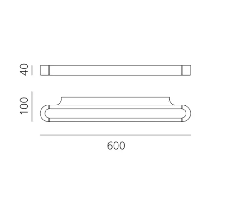 Applique murale, Talo, noir, LED, 3000K, 2923lm, L60cm, H4cm - Artemide